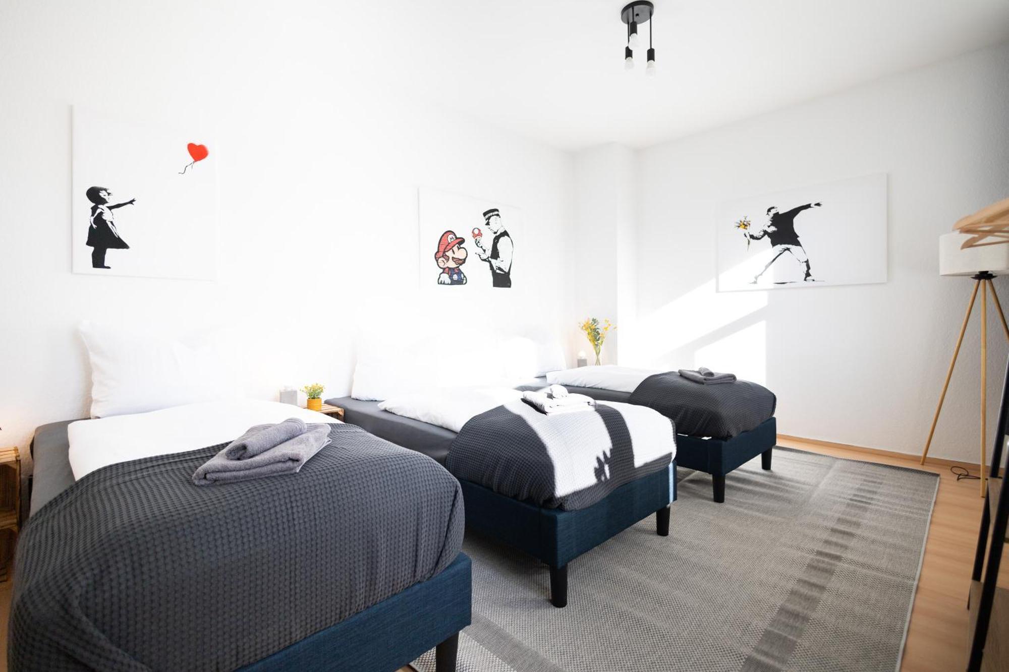 Appartement Ko-living - Haendel Stuben - Street Art Design - Altstadt - Zentral - Kueche - Smart Tv - Mehrere - Bis Zu 6 P