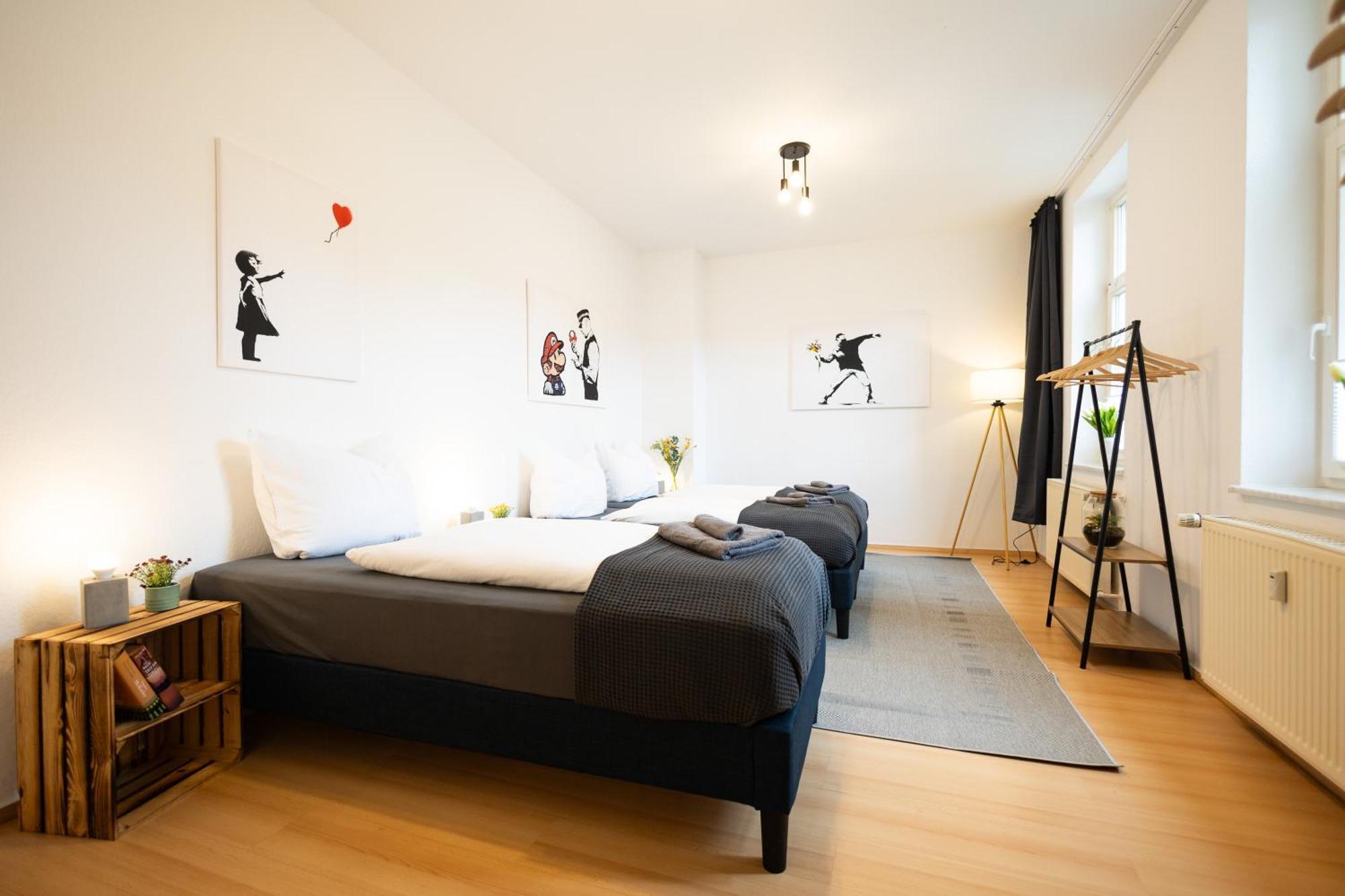 Ko-living - Haendel Stuben - Street Art Design - Altstadt - Zentral - Kueche - Smart Tv - Mehrere - Bis Zu 6 P Appartement Halle (Saale)