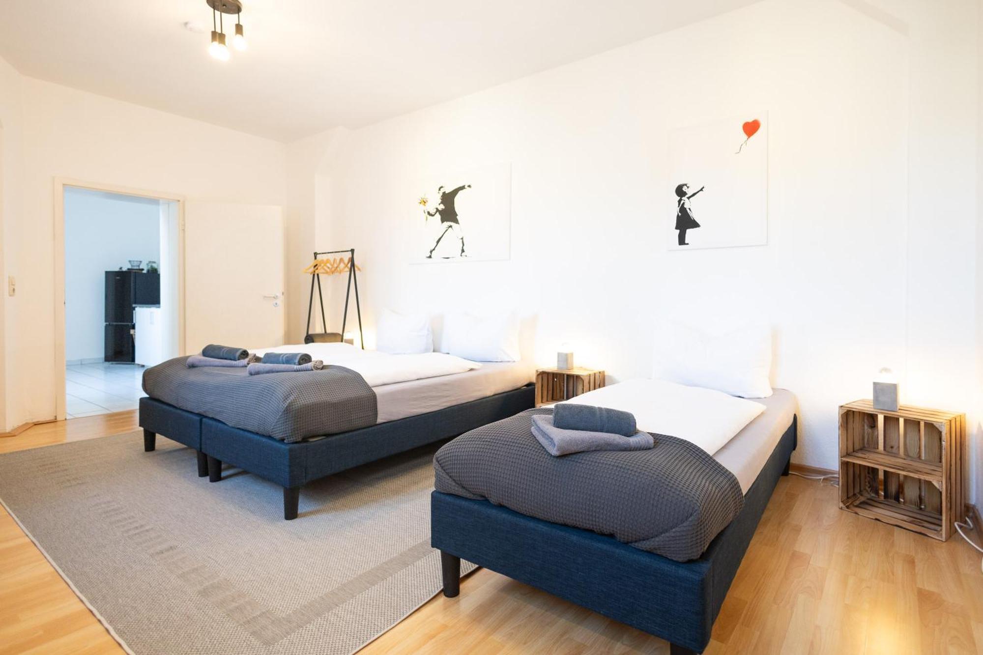 Appartement Ko-living - Haendel Stuben - Street Art Design - Altstadt - Zentral - Kueche - Smart Tv - Mehrere - Bis Zu 6 P *